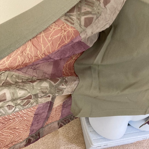 Vintage Giulia | Petite 12P Sage & Plum Long Sleeve 2 in 1 Pullover Jacket/Top - Picture 9 of 10